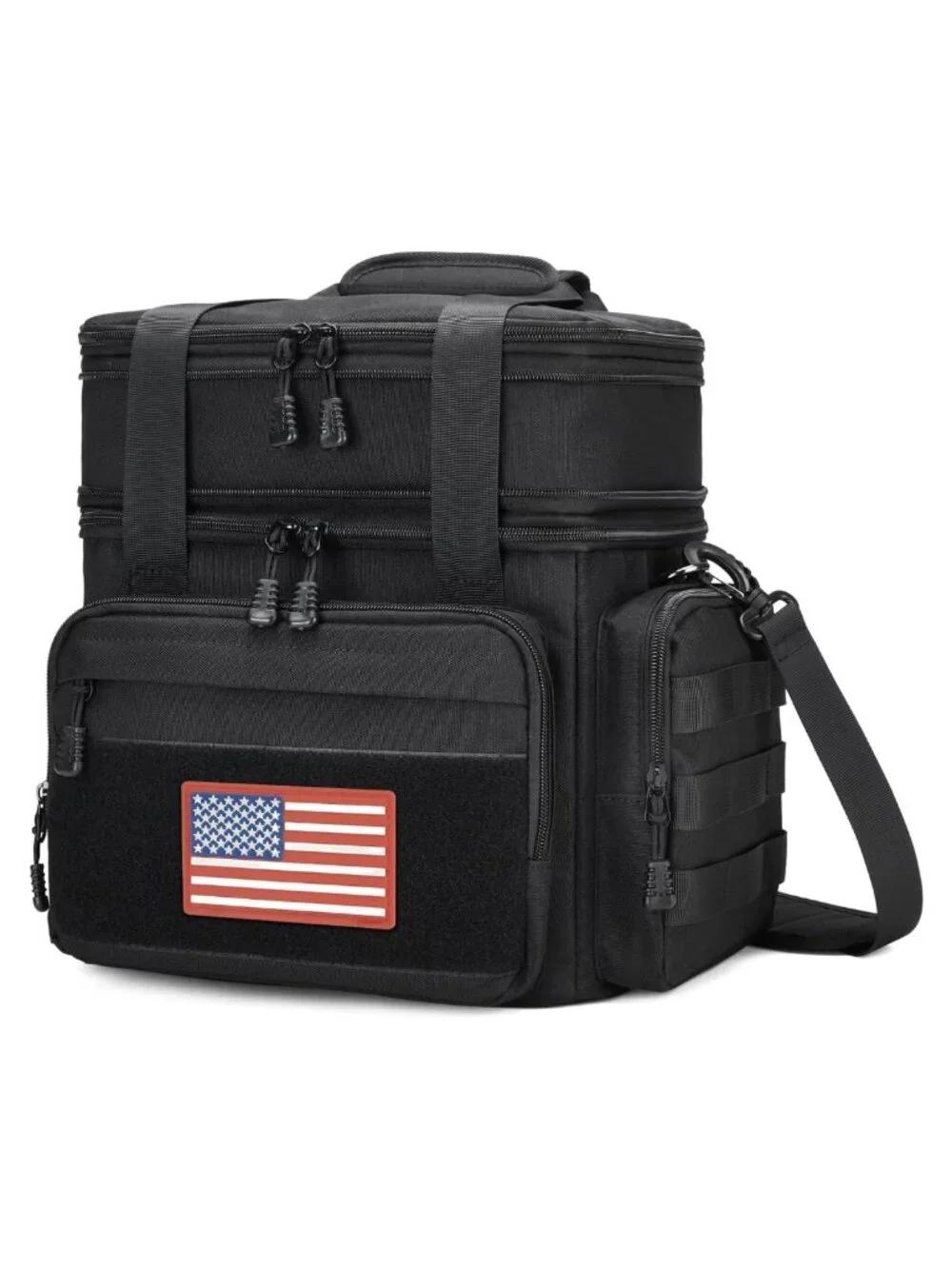 Tactical Insulated Lunch Box Double Deck Leakproof Oxford Nylon Lunch Bag